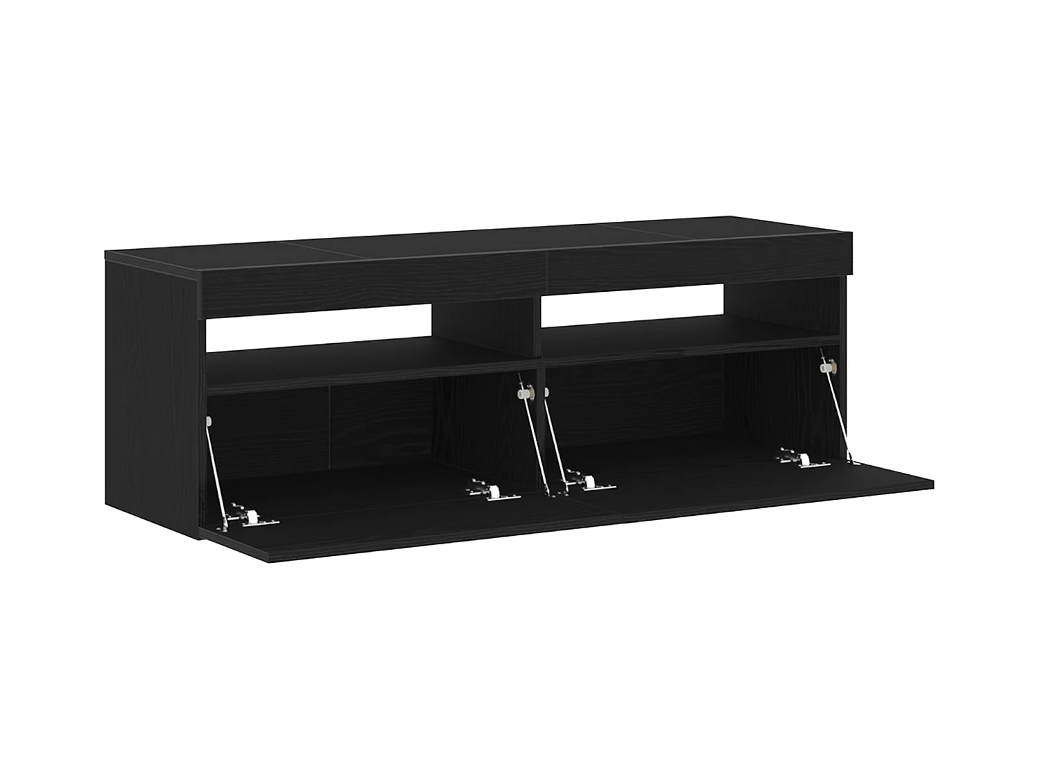 TV-meubel met LED Zwart Eiken 120x35x40 cm Technisch hout