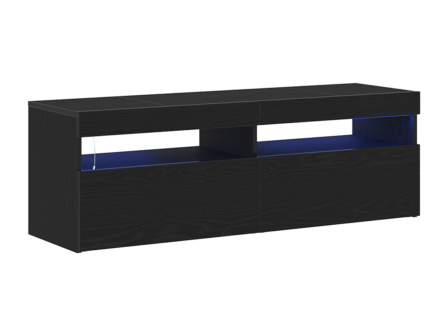 Mobile TV con LED Rovere Nero 120x35x40 cm Legno composito