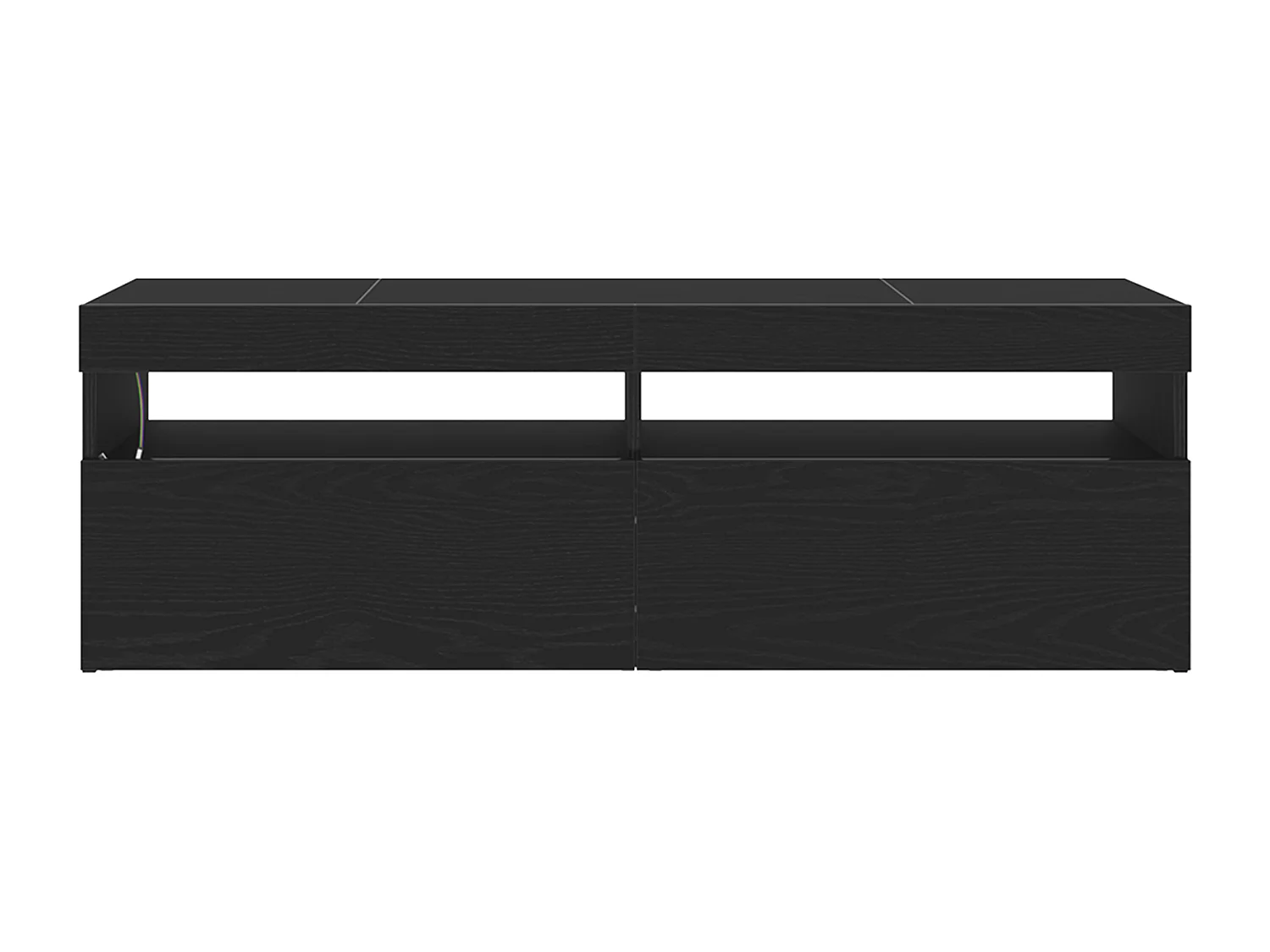 Mobile TV con LED Rovere Nero 120x35x40 cm Legno composito