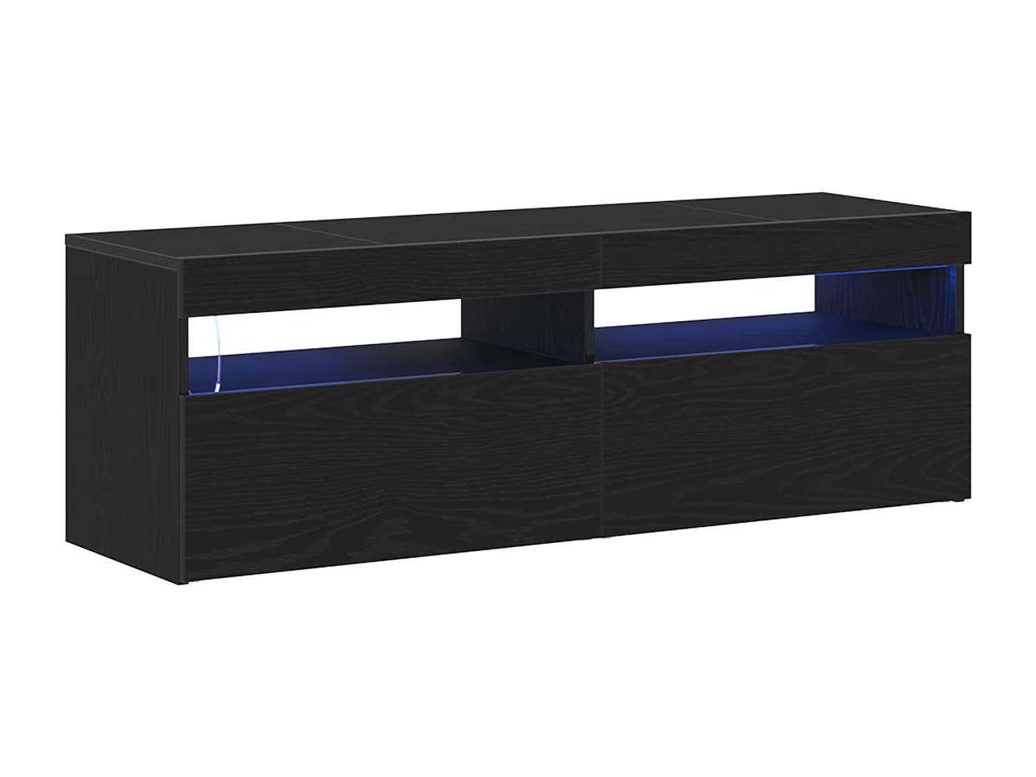 TV-meubel met LED Zwart Eiken 120x35x40 cm Technisch hout