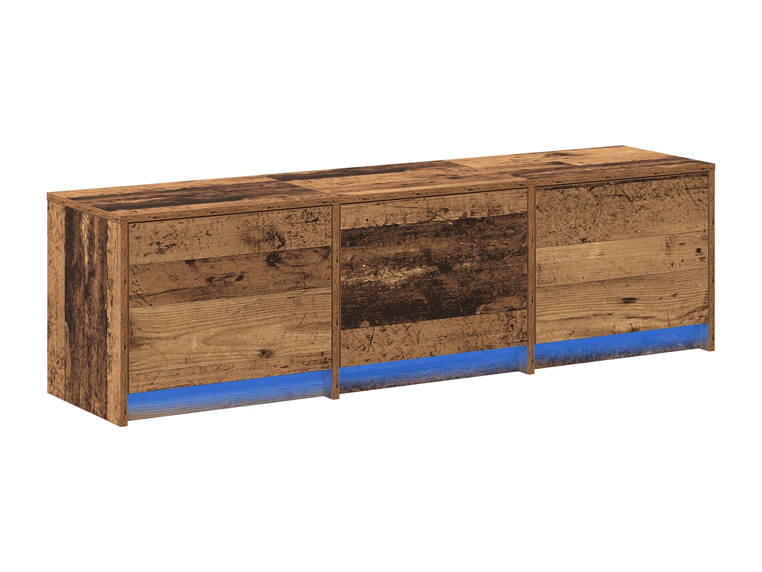 Mueble TV con LED Madera Envejecida 140x34x40 cm Madera reconstituida