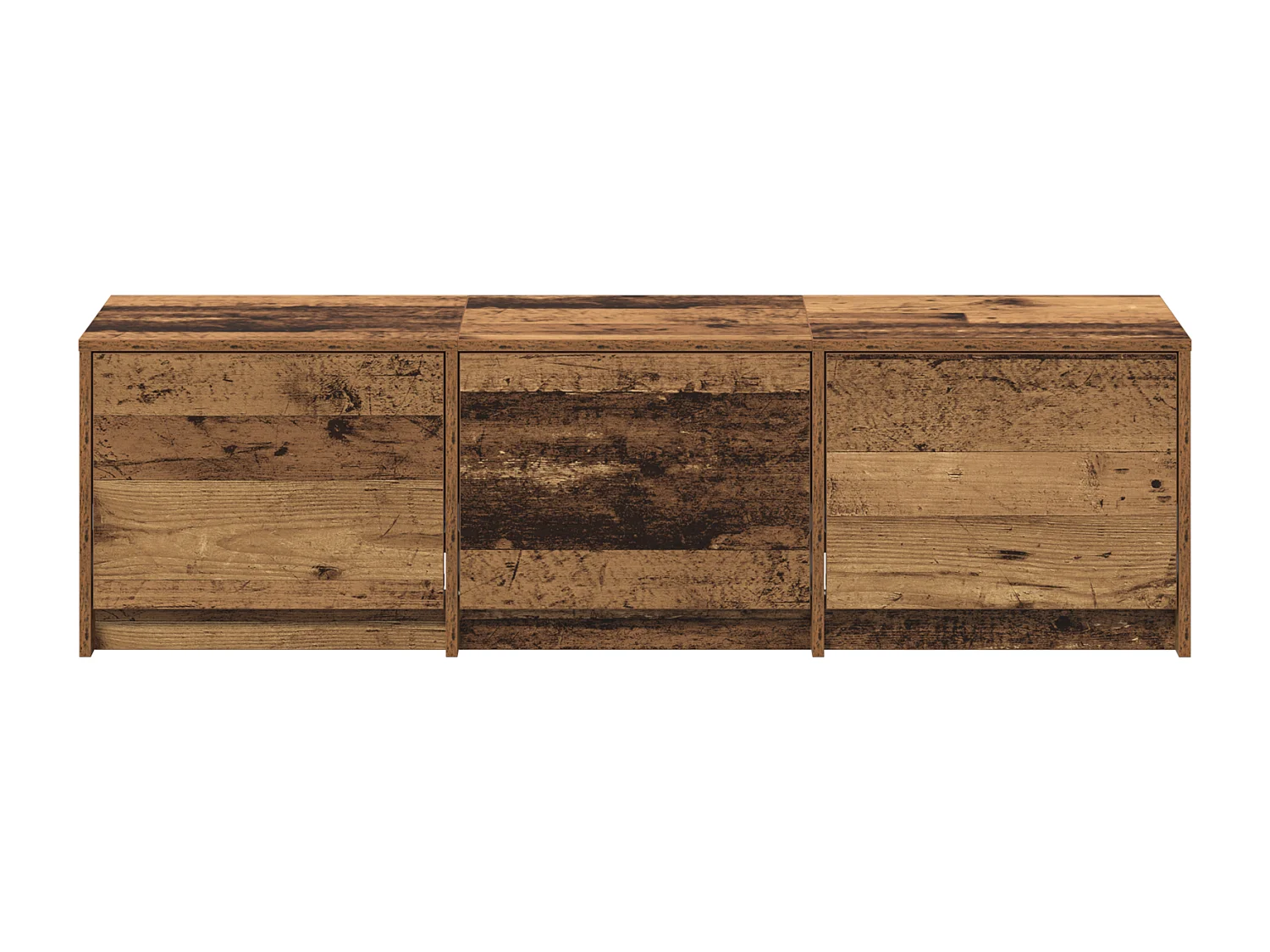 Mueble TV con LED Madera Envejecida 140x34x40 cm Madera reconstituida