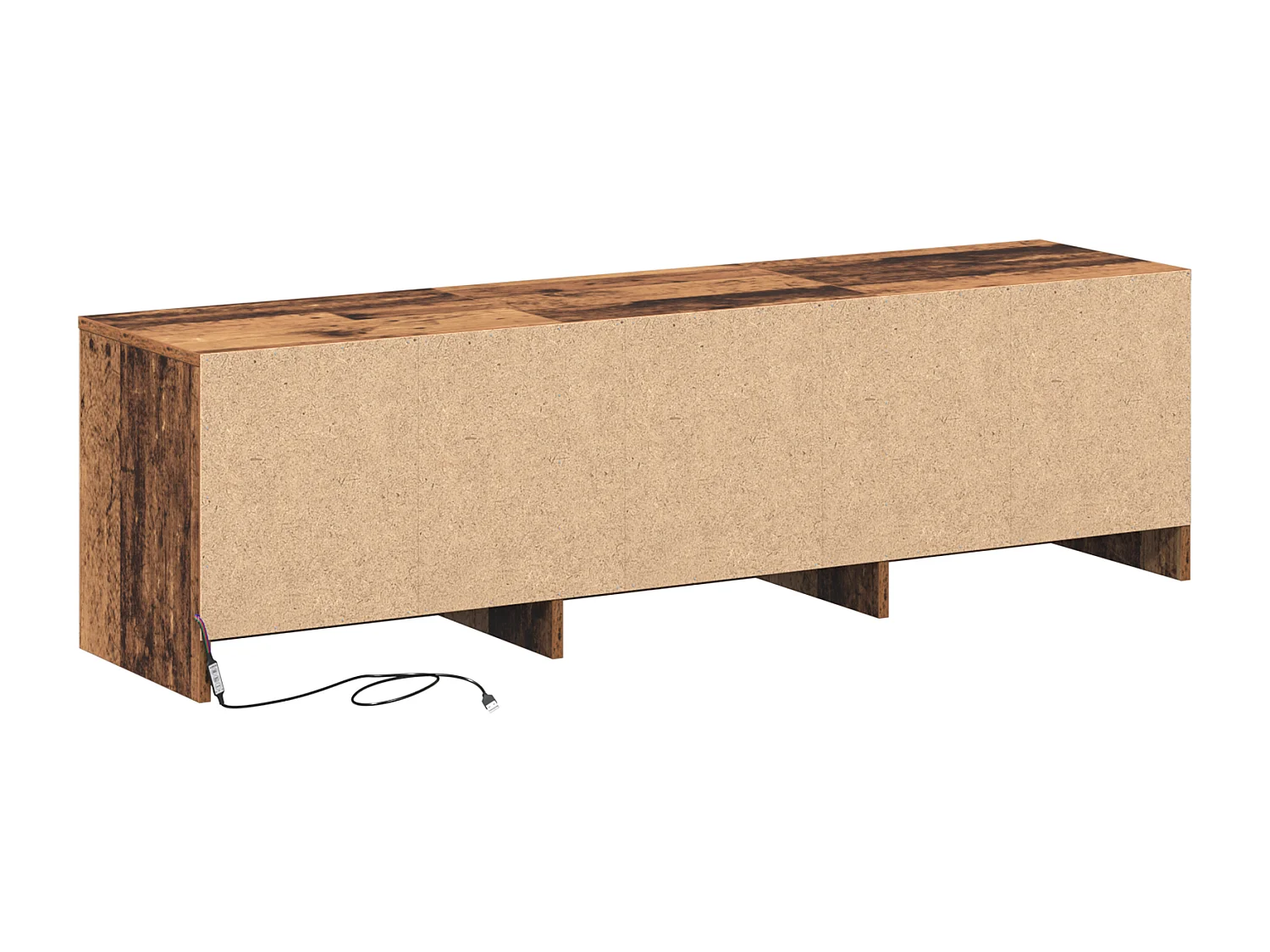 Mueble TV con LED Madera Envejecida 140x34x40 cm Madera reconstituida