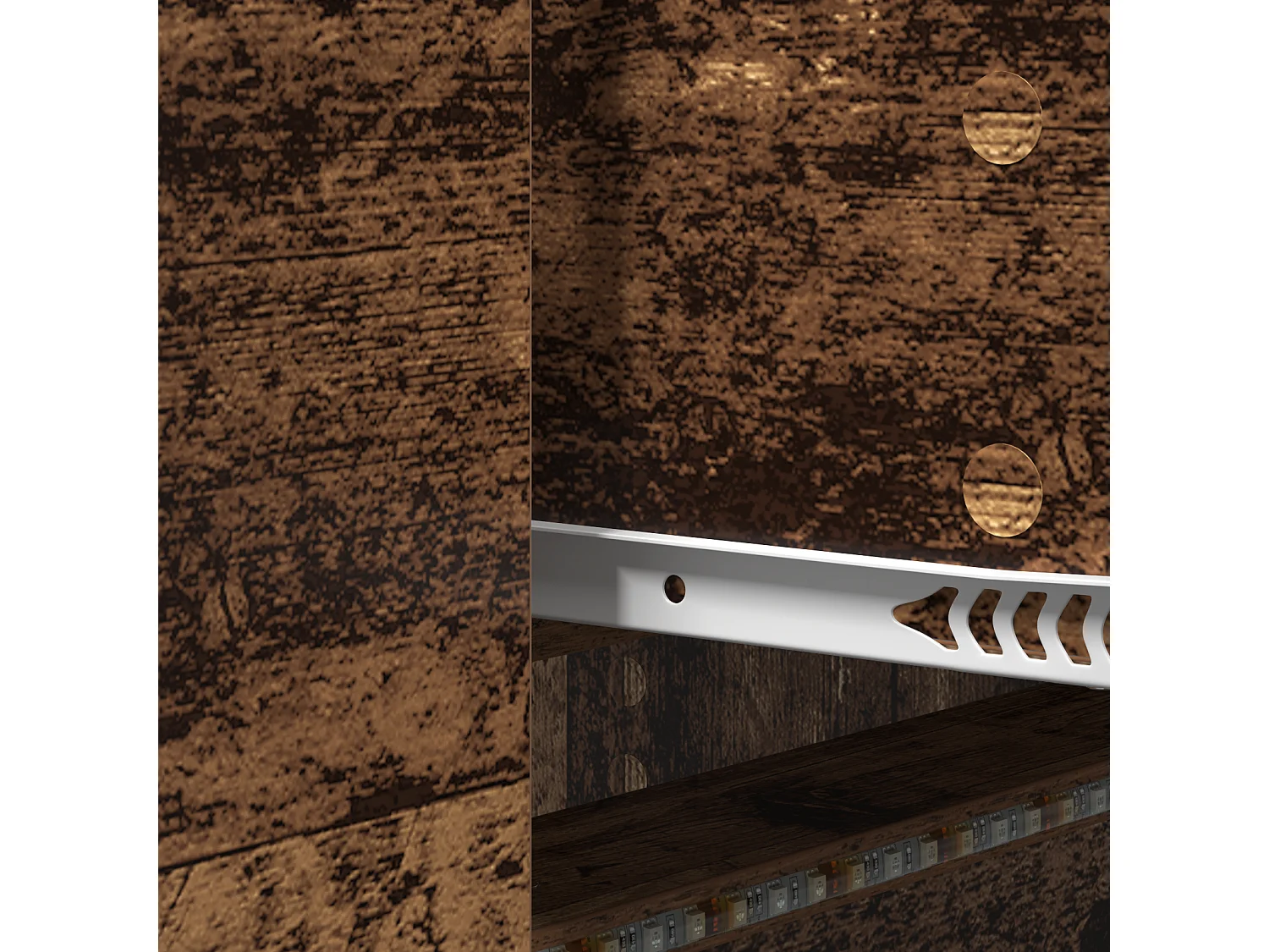 Mueble TV con LED Madera Envejecida 140x34x40 cm Madera reconstituida