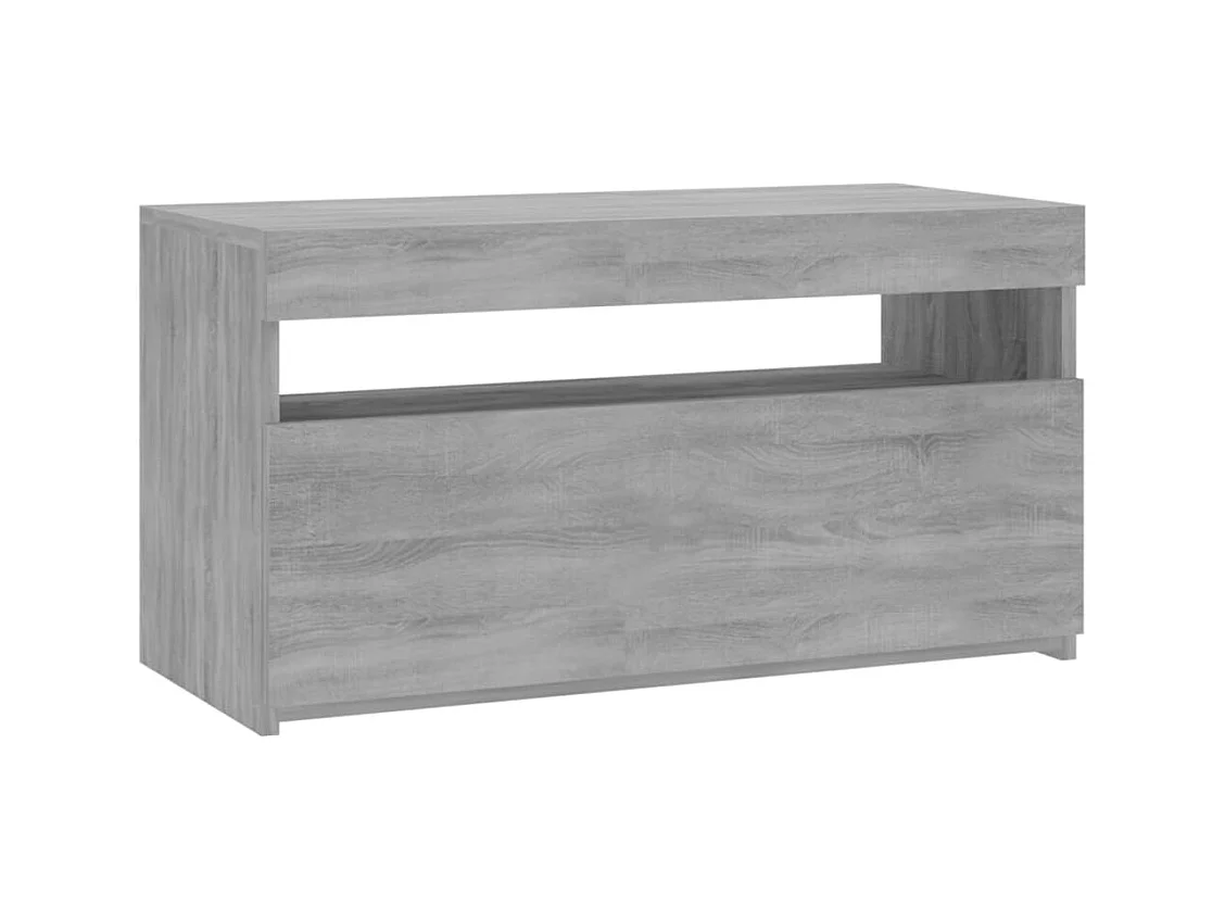 Mobile TV grigio Sonoma con luci LED 75x35x40 cm