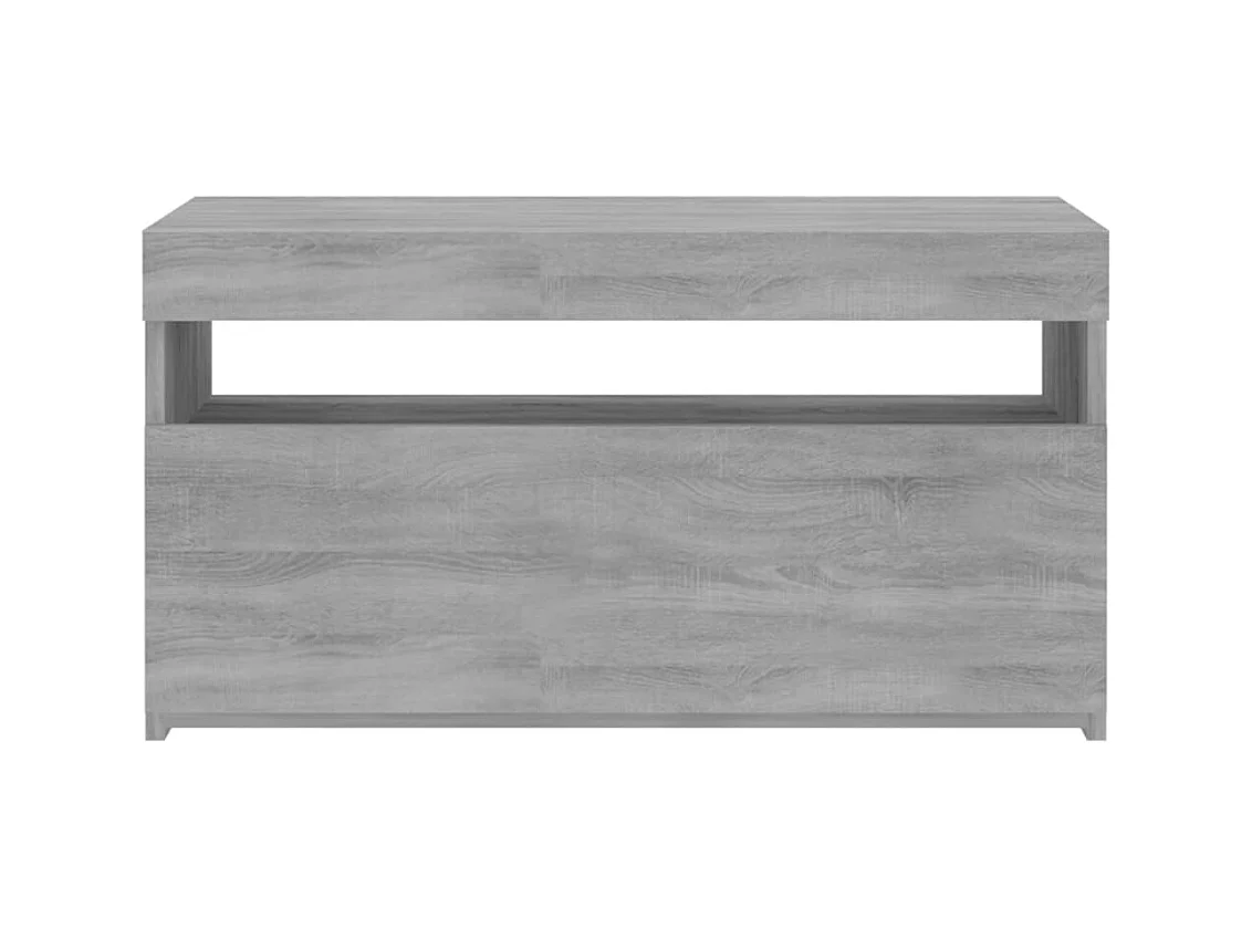 Mobile TV grigio Sonoma con luci LED 75x35x40 cm