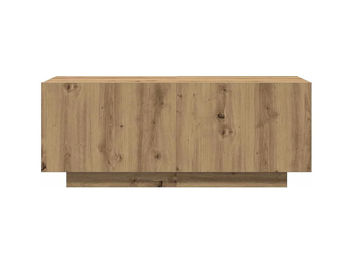 Meuble TV chêne artisanal 100x35x40 cm bois d'ingénierie