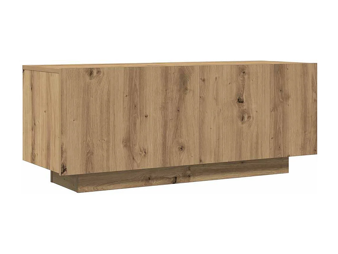 Meuble TV chêne artisanal 100x35x40 cm bois d'ingénierie
