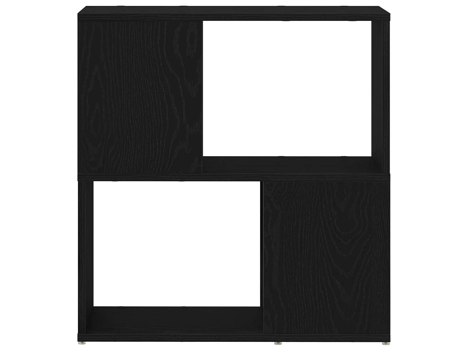 Zwarte eikenhouten boekenkast 60x24x63 cm in bewerkt hout