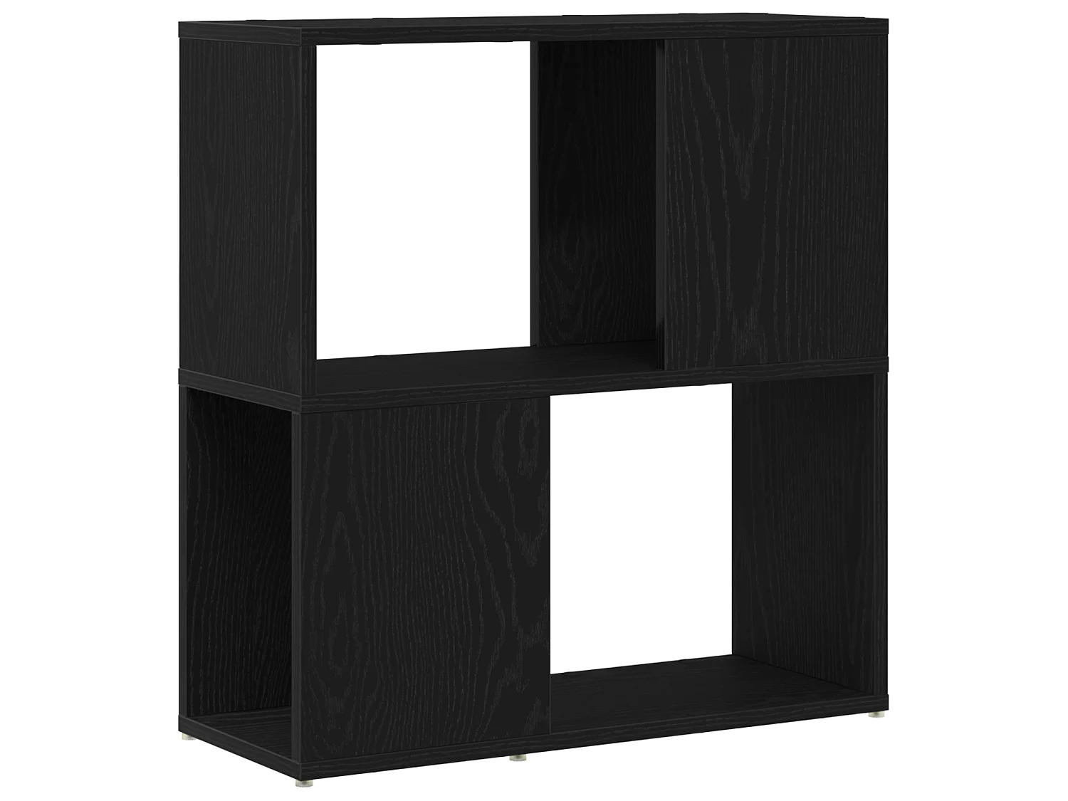 Zwarte eikenhouten boekenkast 60x24x63 cm in bewerkt hout