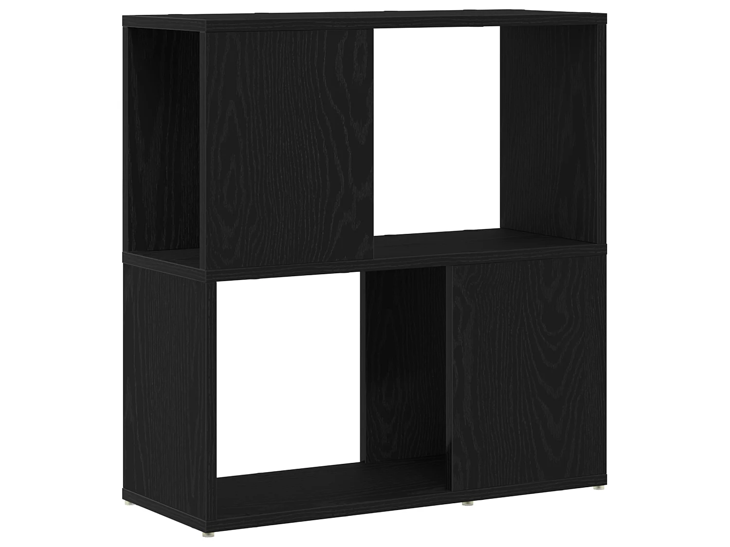 Bibliothèque Noire en Chêne 60x24x63 cm en Bois d'Ingénierie