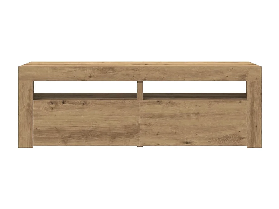 Meuble TV avec lumières LED chêne artisanal bois d'ingénierie