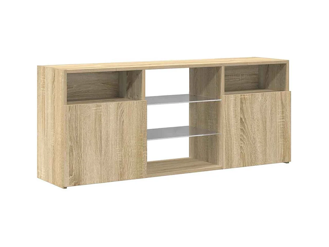 Meuble TV avec lumières LED chêne sonoma 120x30x50 cm