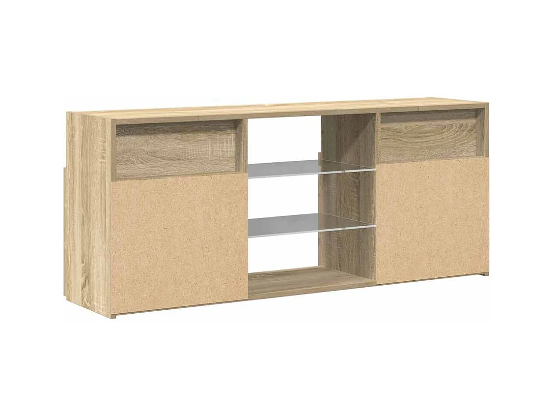 Meuble TV avec lumières LED chêne sonoma 120x30x50 cm