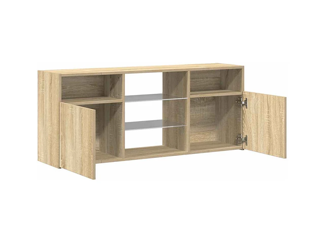 Meuble TV avec lumières LED chêne sonoma 120x30x50 cm