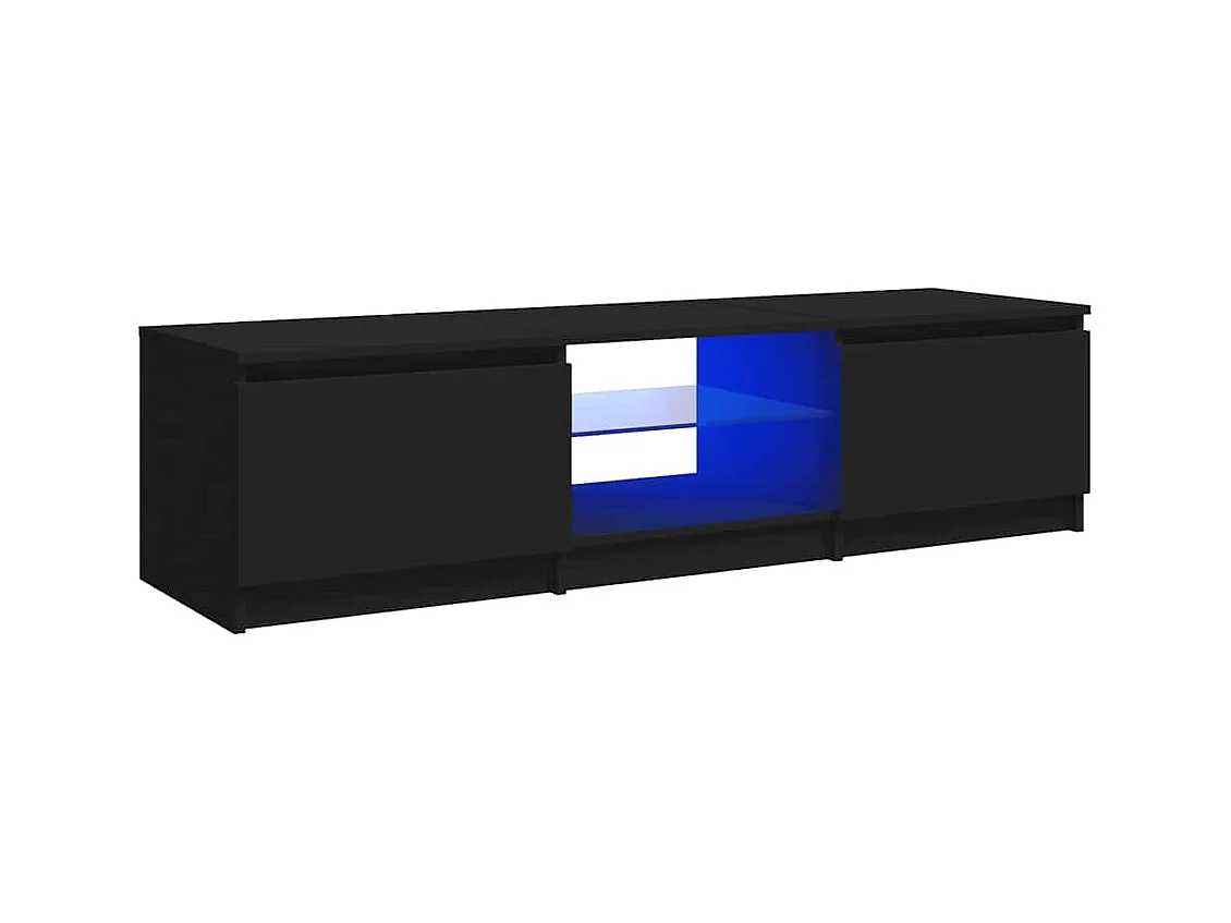 Meuble TV avec lumières LED noir 140x40x36 cm