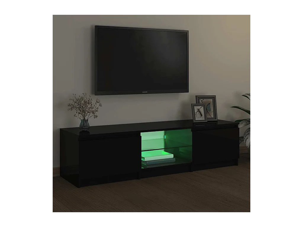 Meuble TV avec lumières LED noir 140x40x36 cm
