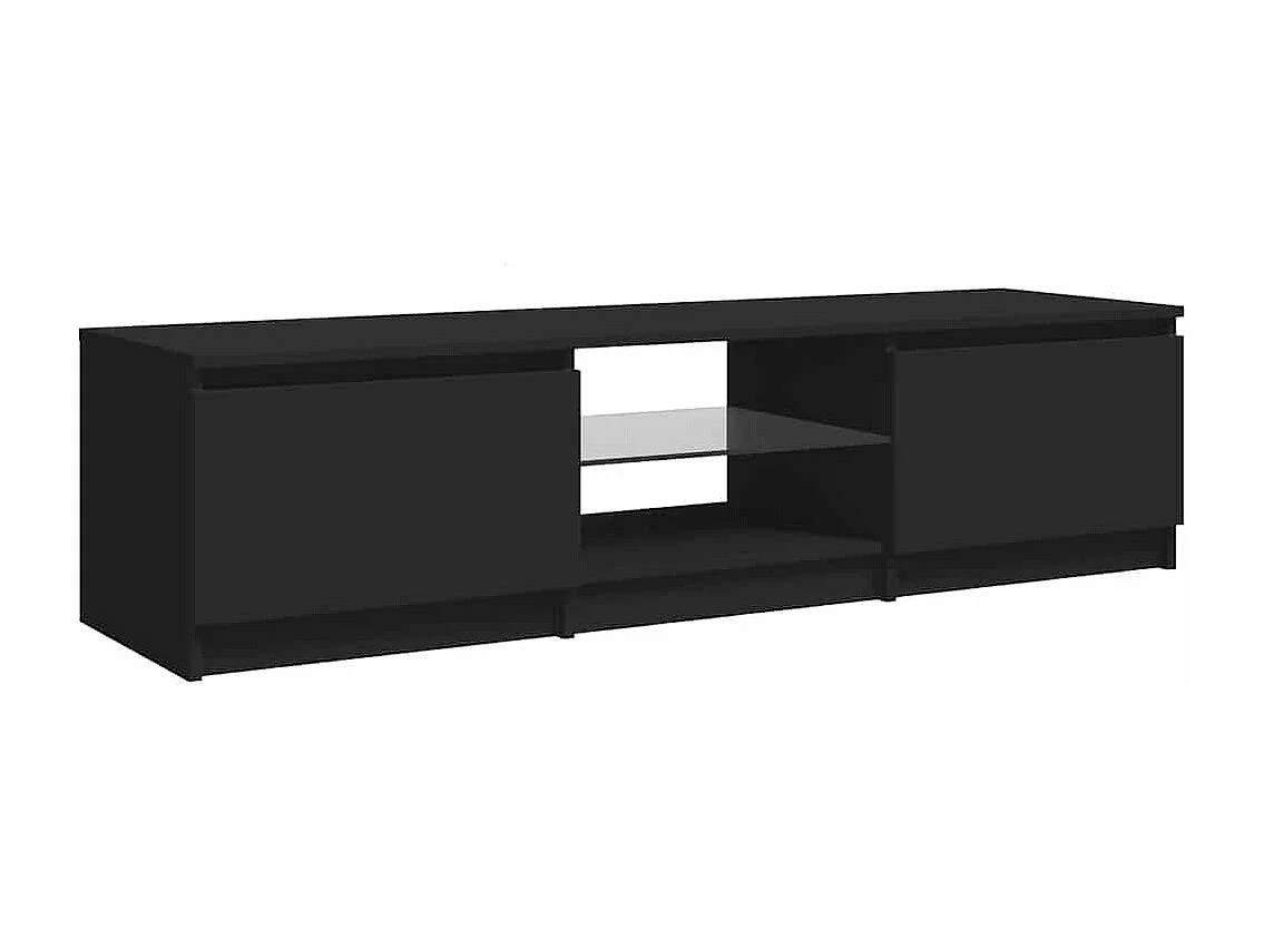 Mueble de TV con luces LED negro 140x40x36 cm