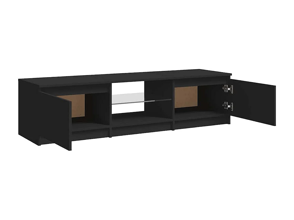 Mueble de TV con luces LED negro 140x40x36 cm
