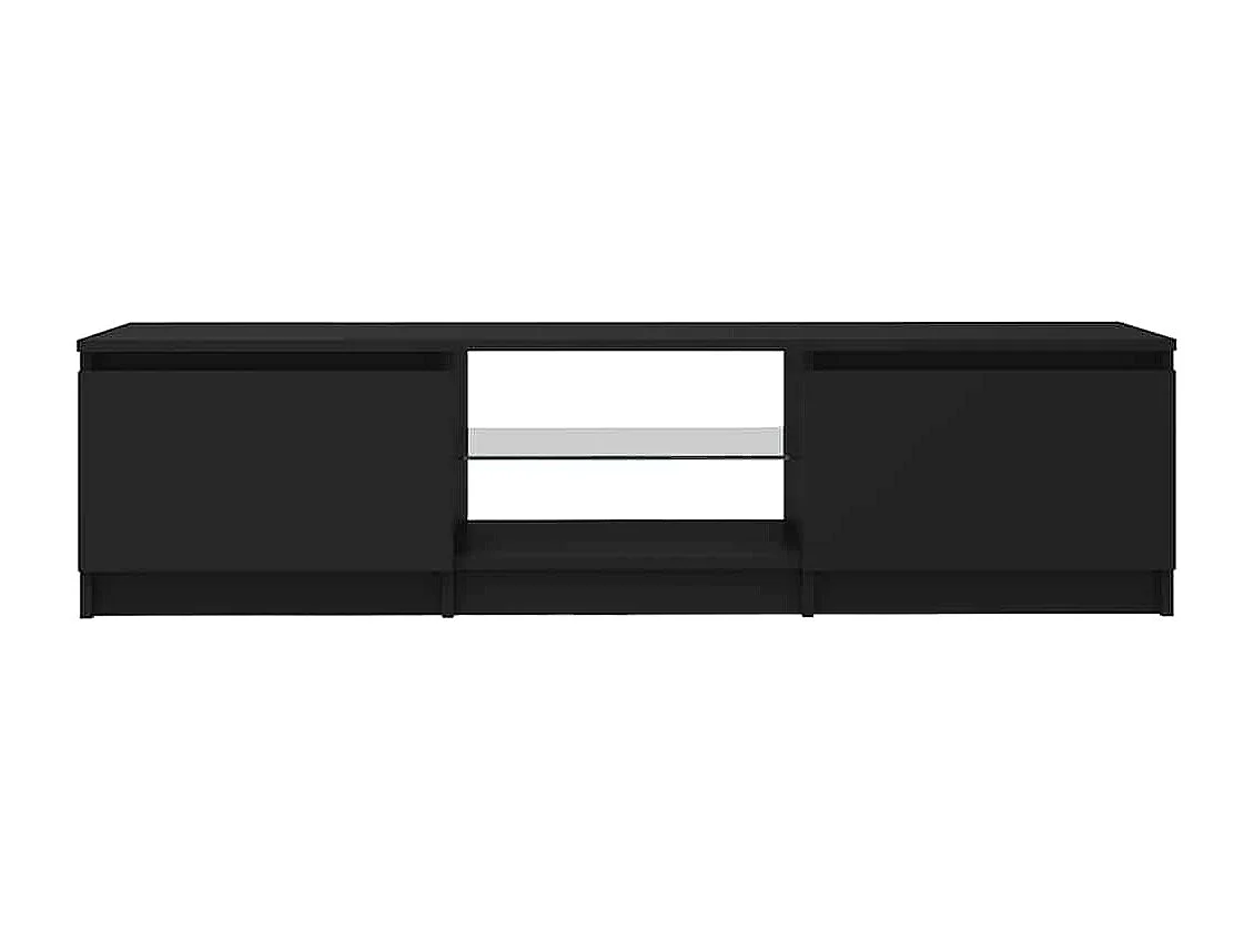 Mueble de TV con luces LED negro 140x40x36 cm