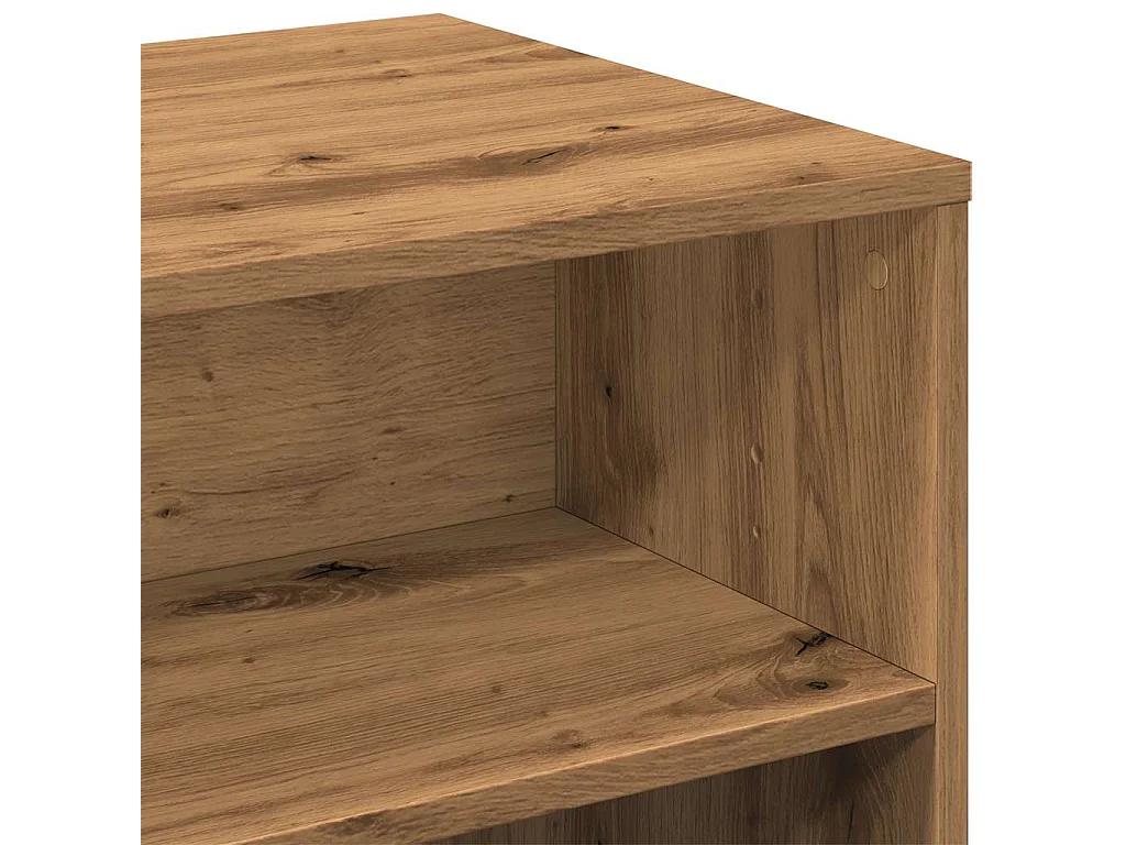 Meuble TV chêne artisanal 80x40x40 cm bois d'ingénierie