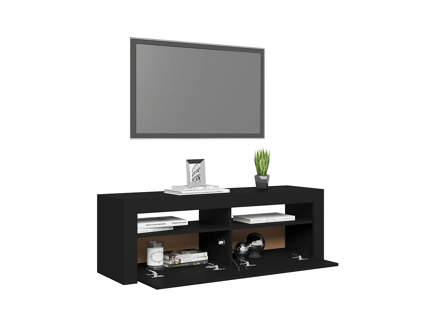 Meuble TV avec lumières LED noir 120x35x40 cm