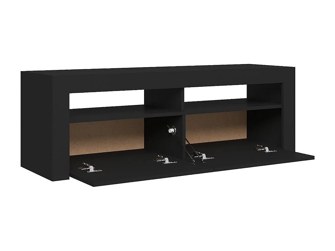 Mueble de TV con luces LED negro 120x35x40 cm