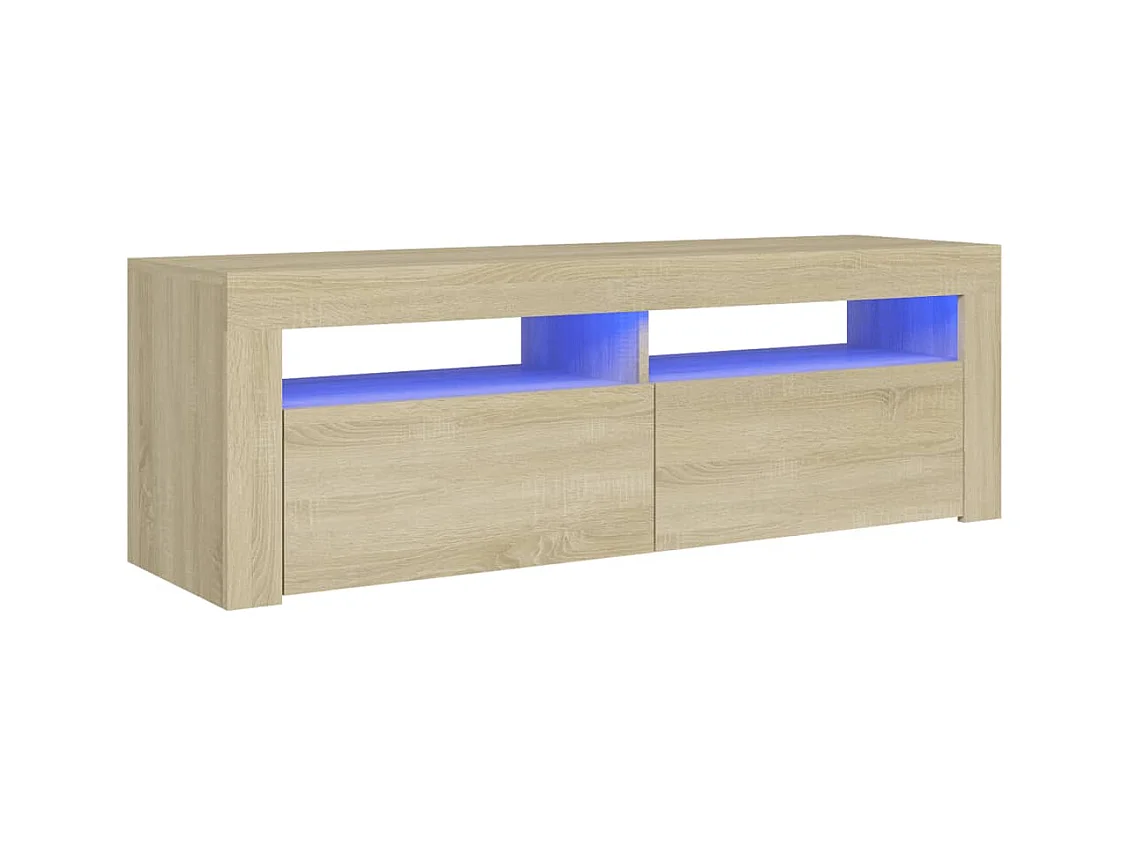 Meuble TV avec lumières LED chêne sonoma 120x35x40 cm