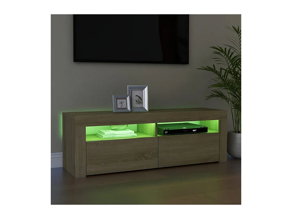 Meuble TV avec lumières LED chêne sonoma 120x35x40 cm