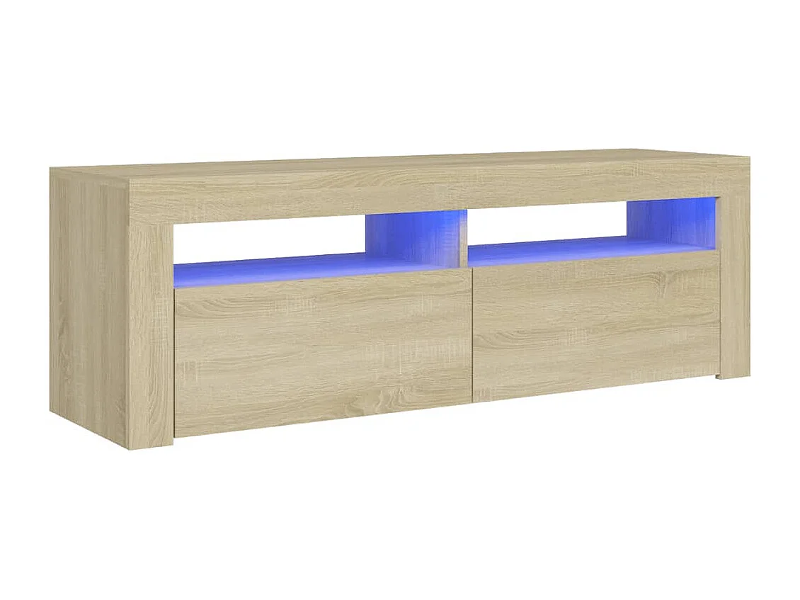 Mueble de TV con luces LED roble Sonoma 120x35x40 cm