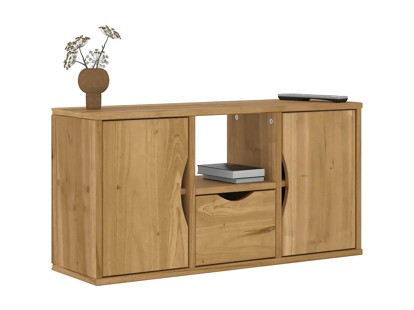 TV-Schrank mit Schublade 79x24x40 cm massives Kiefernholz