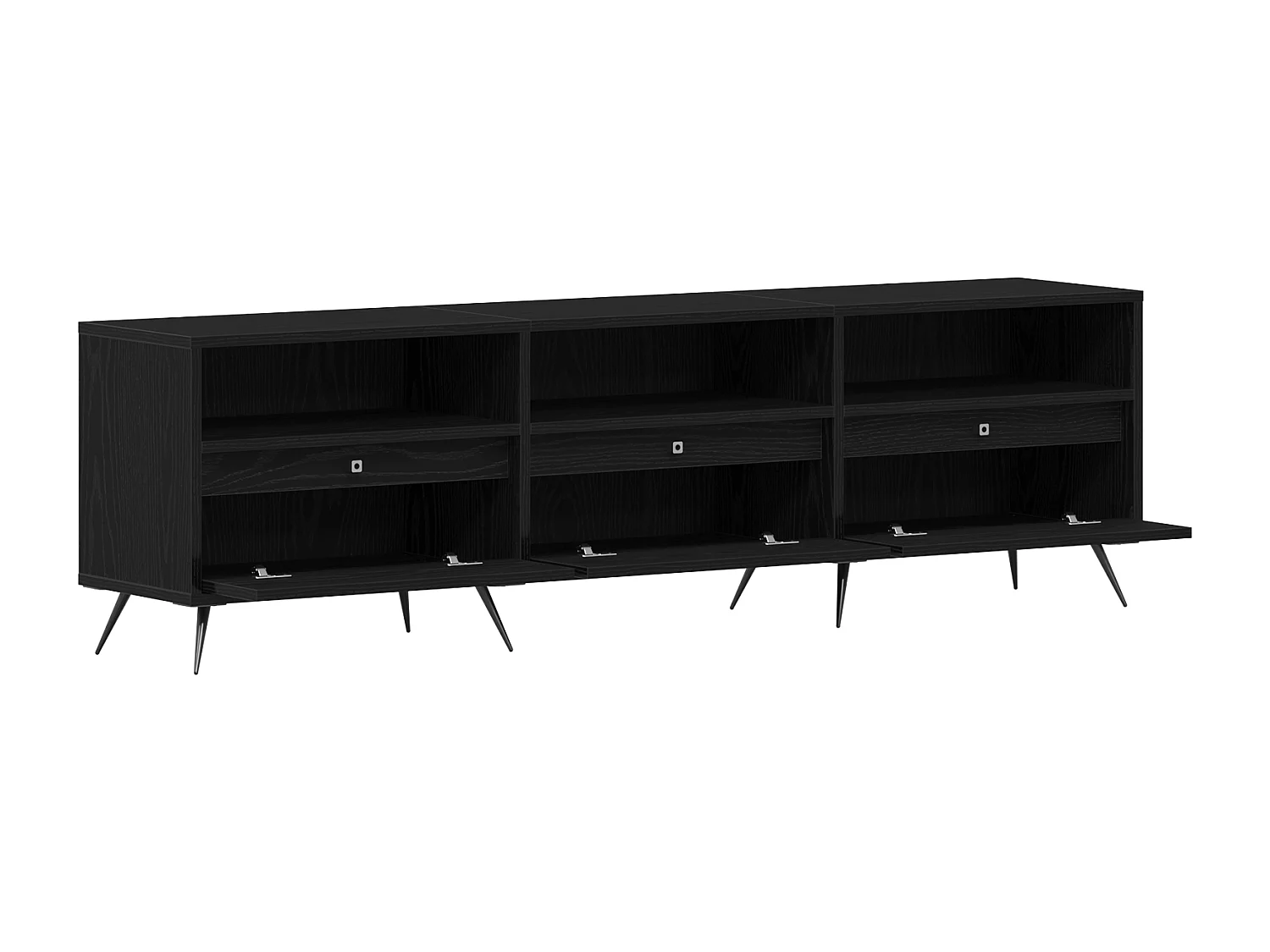 Meuble TV Noir 150x30x44,5 cm en bois d'ingénierie