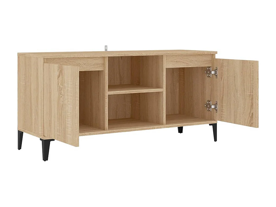 Meuble TV avec pieds en métal Chêne sonoma 103,5x35x50 cm
