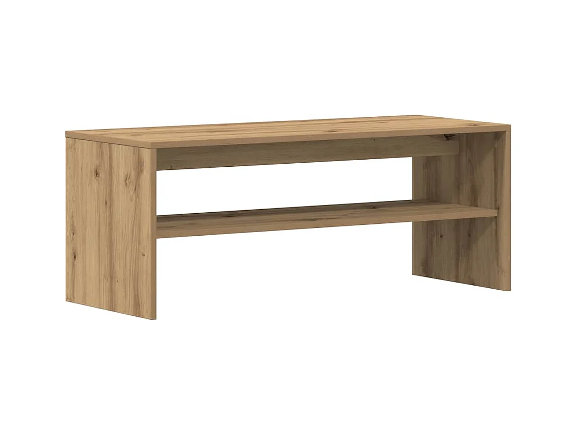 Meuble TV chêne artisanal 100x40x40 cm bois d'ingénierie