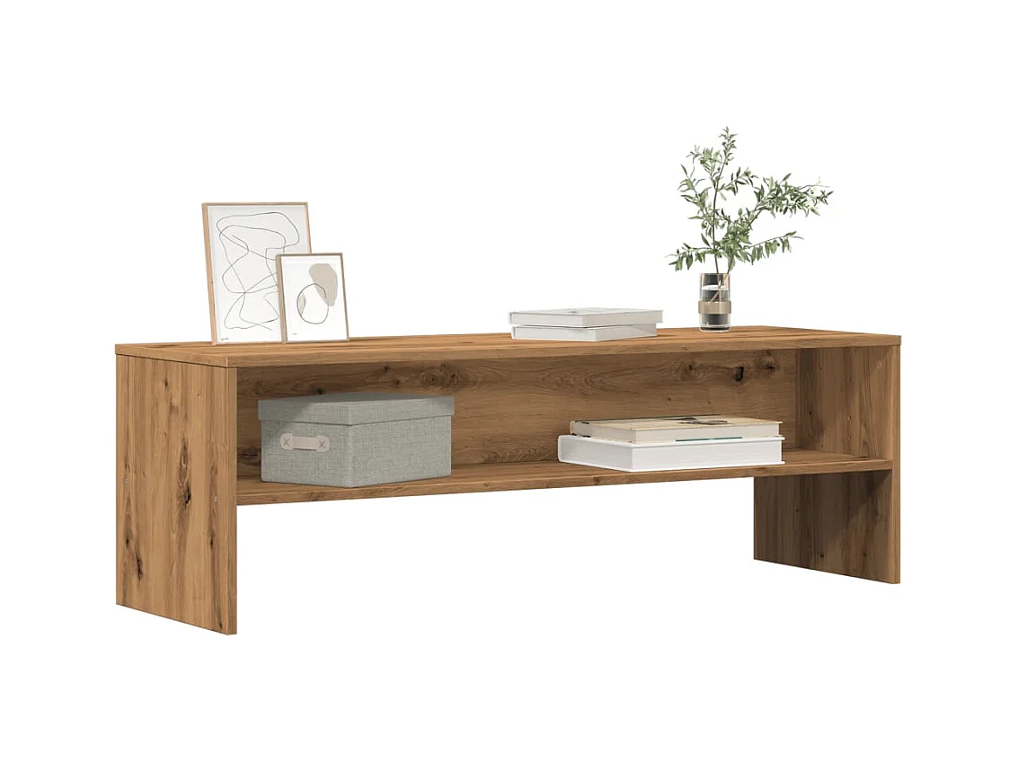Meuble TV chêne artisanal 120x40x40 cm bois d'ingénierie