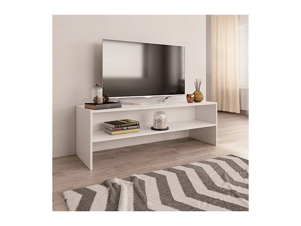 Meuble TV Blanc 120x40x40 cm Bois d'ingénierie