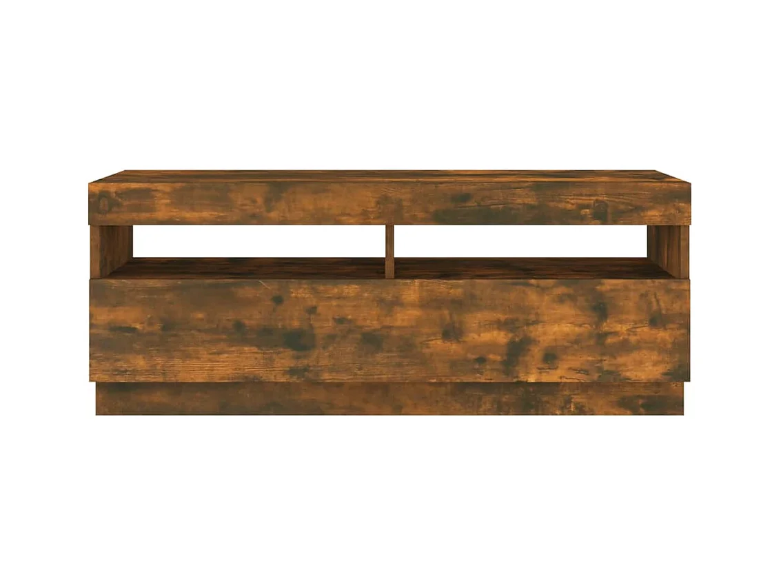 Meuble TV avec lumières LED chêne fumé 100x35x40 cm