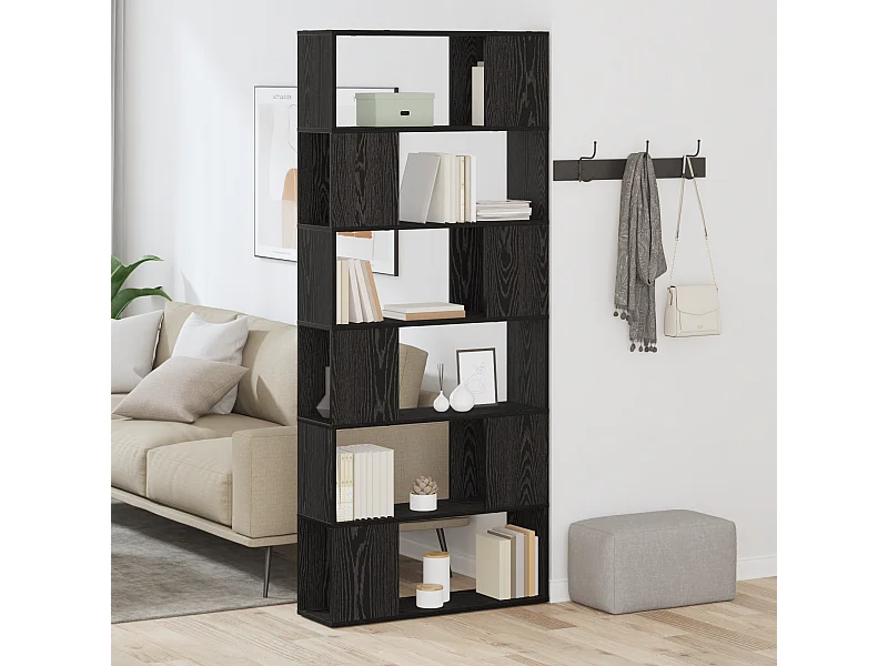 Mensola in rovere nero 80x24x186 cm in legno ingegnerizzato