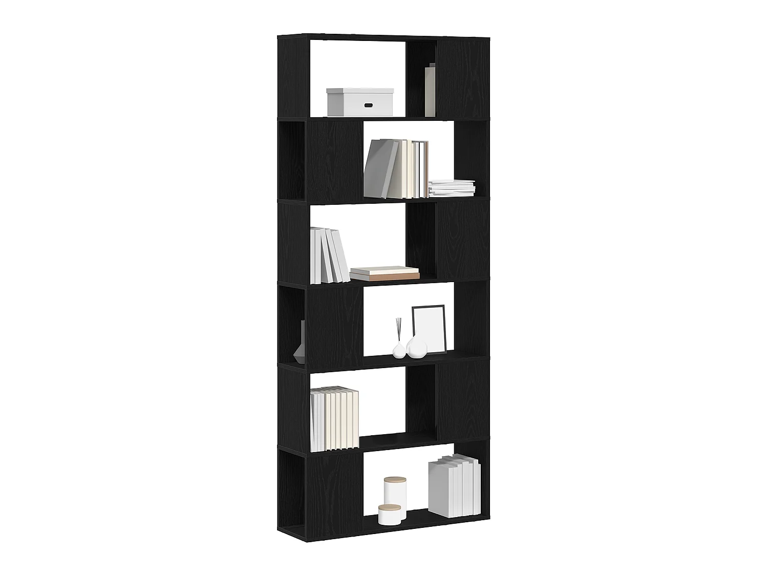 Mensola in rovere nero 80x24x186 cm in legno ingegnerizzato