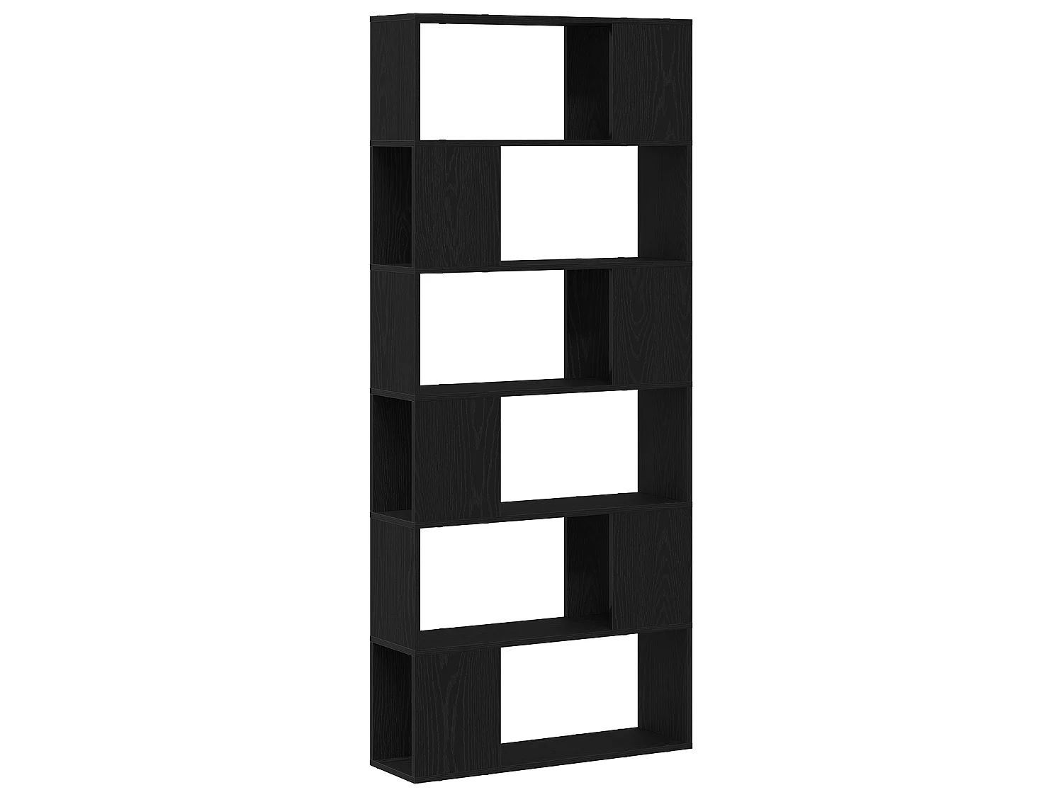 Étagère en chêne noir 80x24x186 cm en bois d'ingénierie