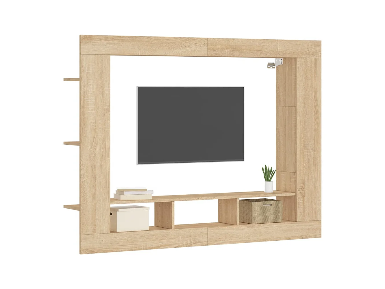 Mueble de TV de roble Sonoma 152x22x113 cm madera de ingeniería