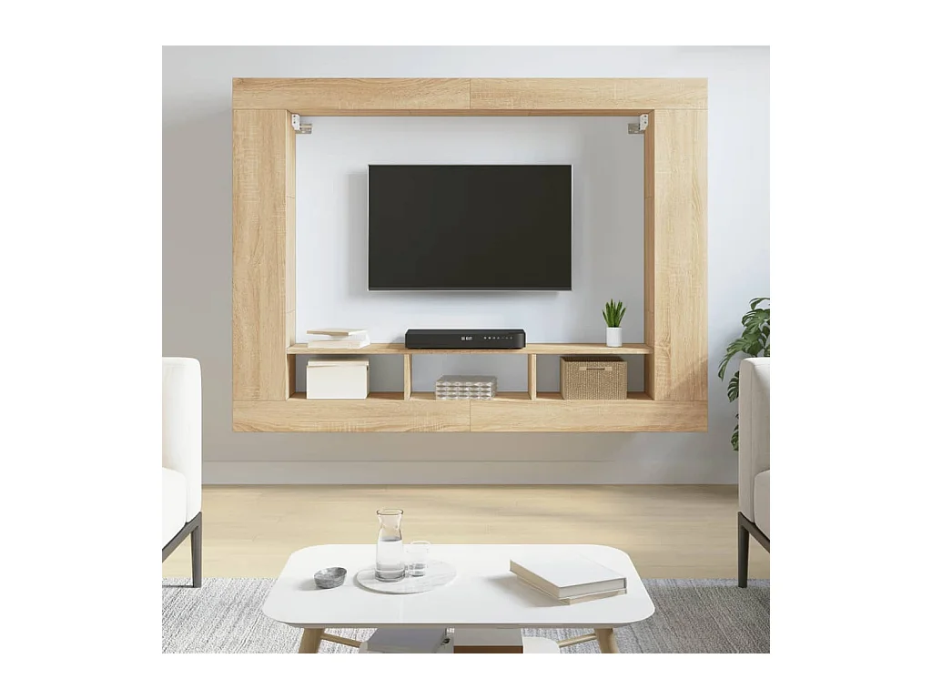 Mobile TV in rovere Sonoma 152x22x113 cm in legno ingegnerizzato