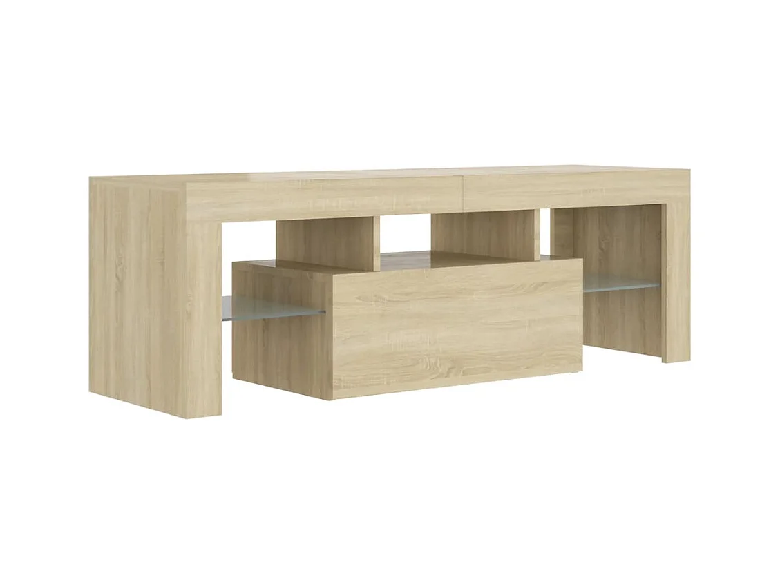 Mobile TV con luci LED Rovere Sonoma 120x35x40 cm