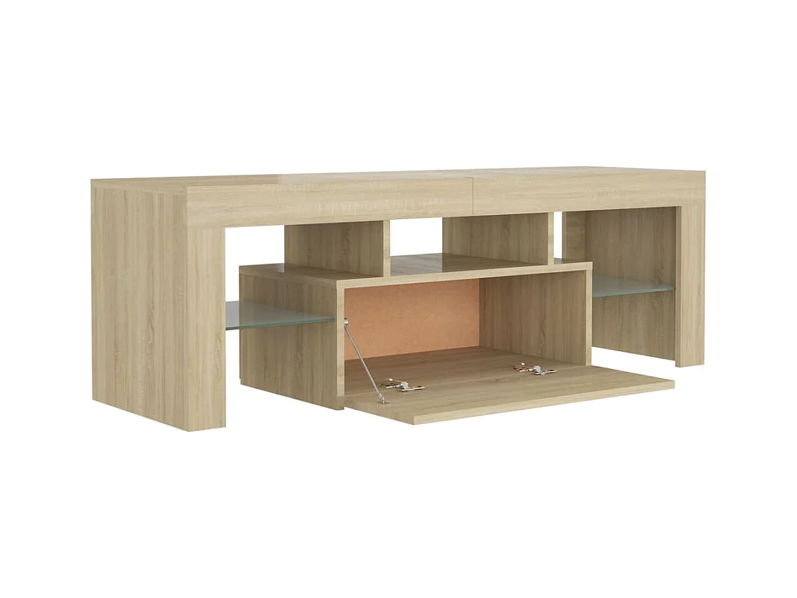 Mobile TV con luci LED Rovere Sonoma 120x35x40 cm