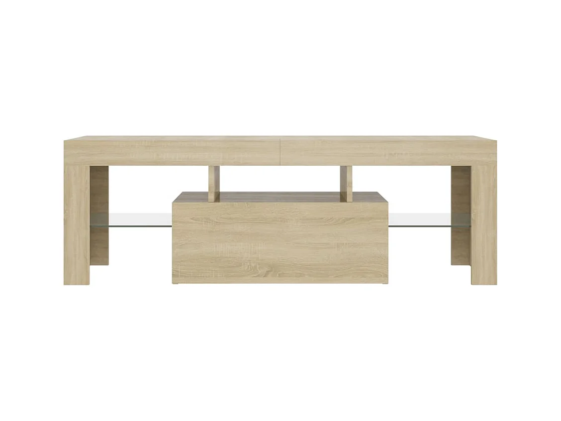 Mobile TV con luci LED Rovere Sonoma 120x35x40 cm