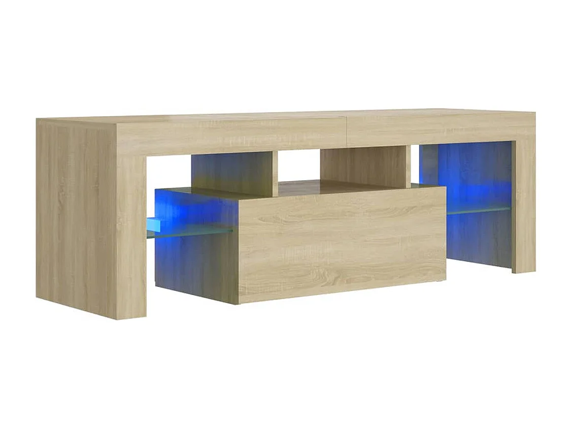 Mueble de TV con luces LED roble Sonoma 120x35x40 cm
