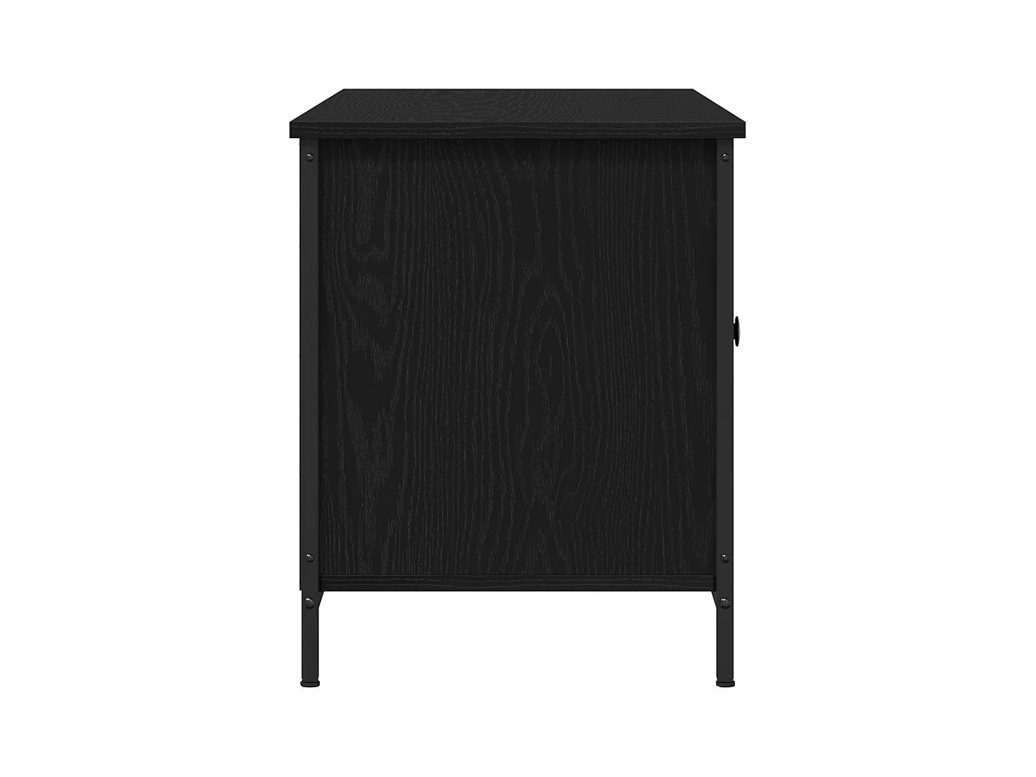 Meuble TV Noir Chêne 100x40x50 cm Bois d'ingénierie et Acier