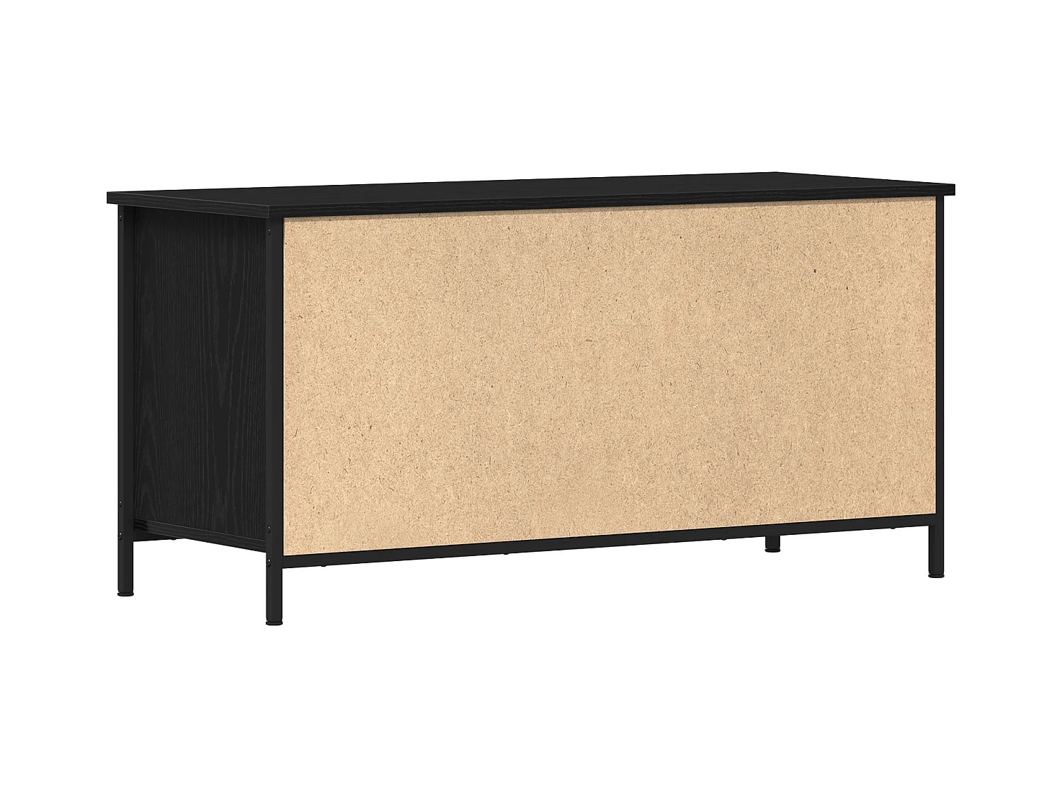 Meuble TV Noir Chêne 100x40x50 cm Bois d'ingénierie et Acier
