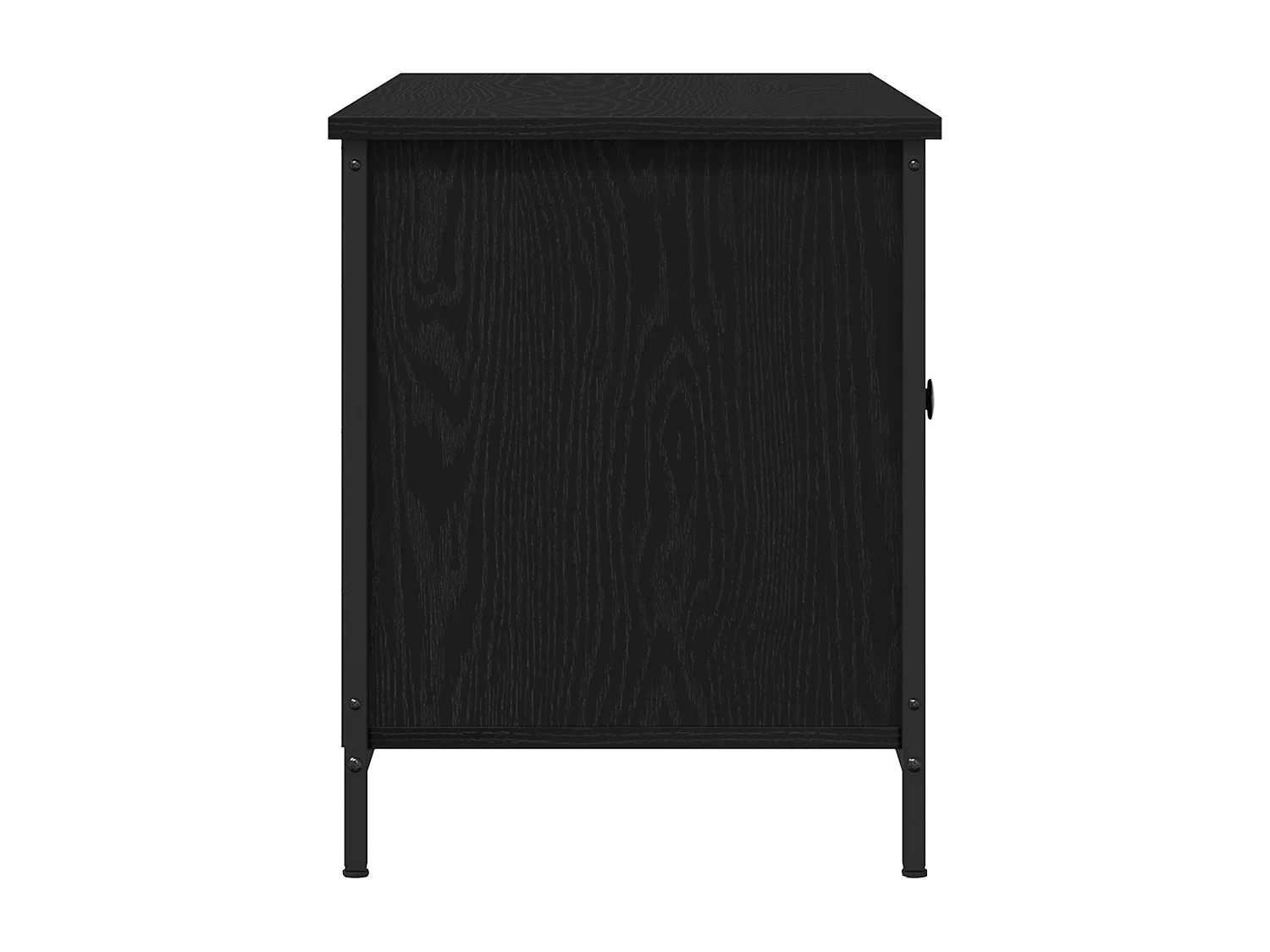 Meuble TV Noir Chêne 100x40x50 cm Bois d'ingénierie et Acier