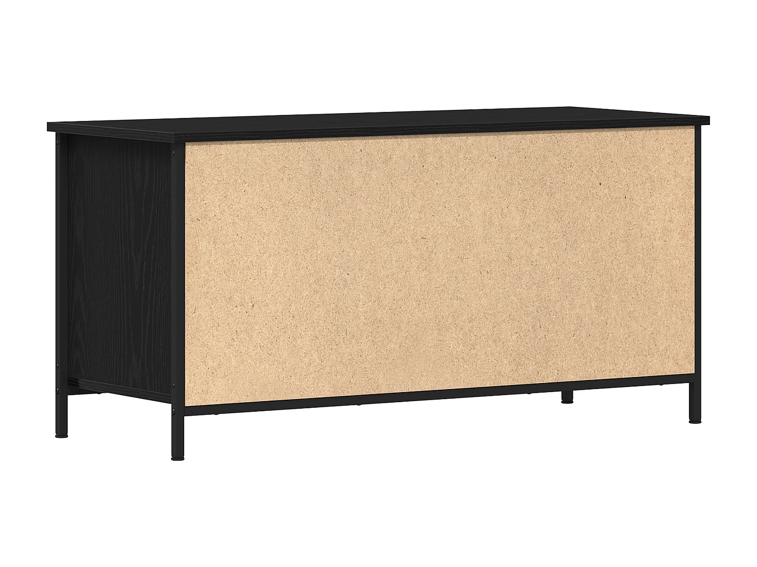 Meuble TV Noir Chêne 100x40x50 cm Bois d'ingénierie et Acier